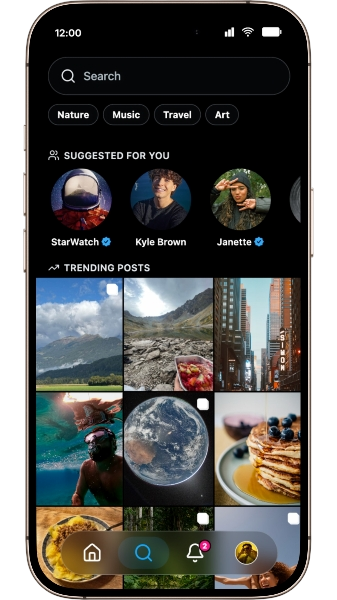 Ripledd's home feed on a phone
