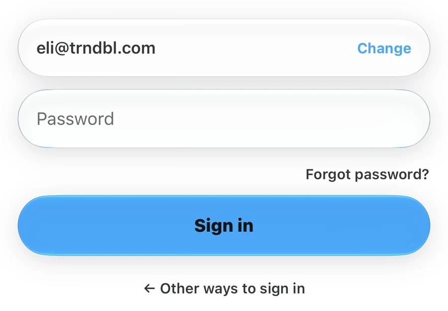 Sign-in screen with Forgot password? below the password field and above the Sign in button.